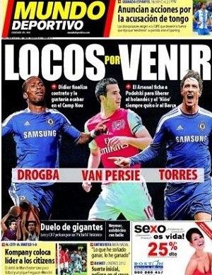 Torres i Van Persie marzą o FC Barcelonie